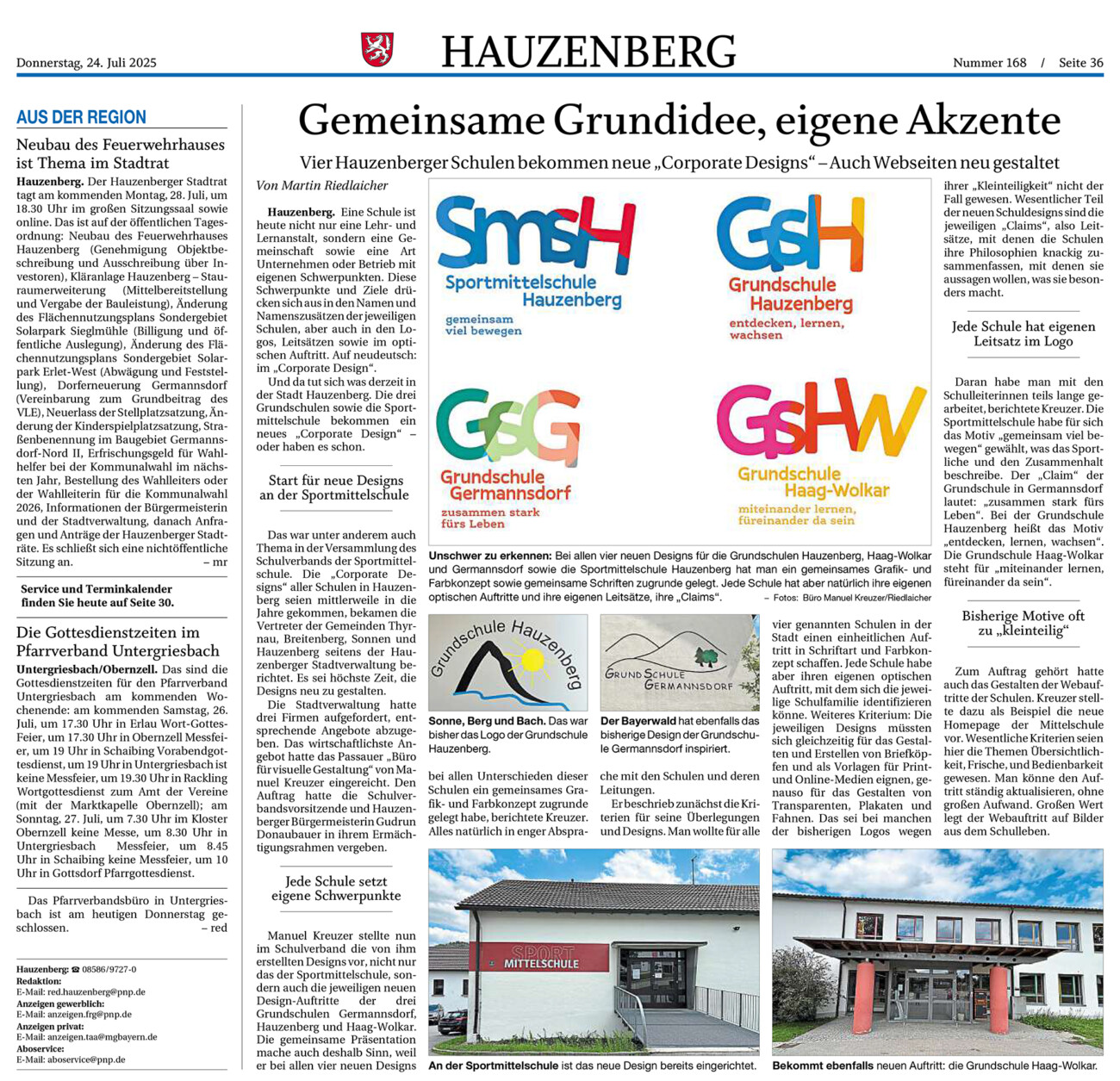 Neues Erscheinungsbild und neue Webseiten für vier Schulen in Hauzenberg